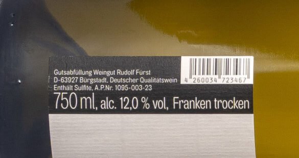 1095 003 23 B Fürst, Pur Mineral Weisser Burgunder