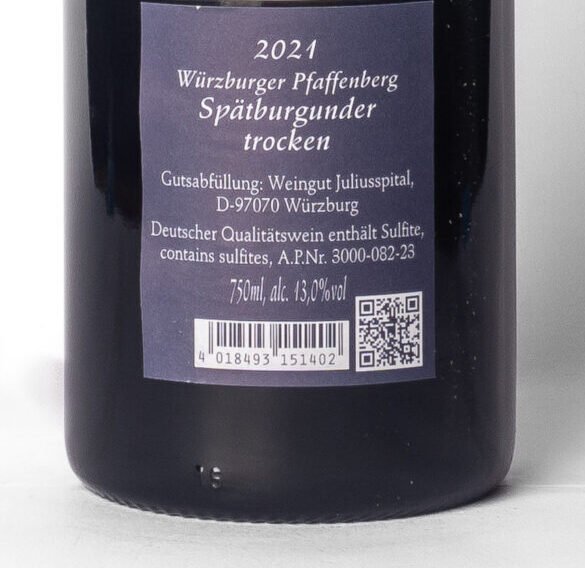 161514 B Juliusspital, Würzburger Pfaffenberg Spätburgunder 1G