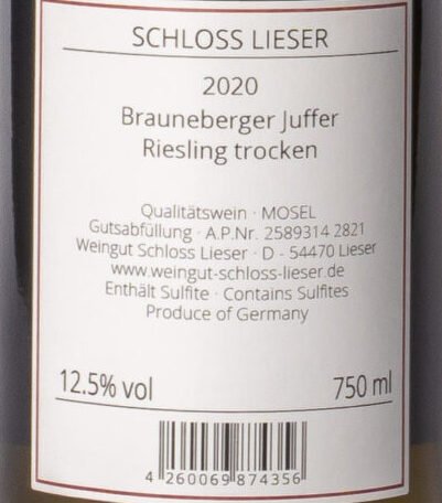 2589314 2821 B Schloss Lieser, Brauneberger Juffer Riesling GG