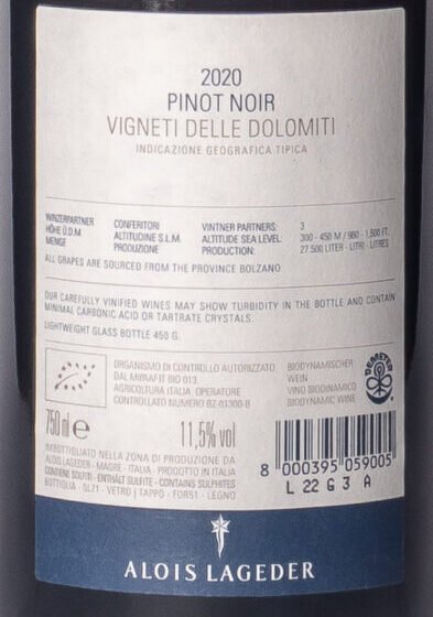 395 059005 B Alois Lageder, Pinot Noir