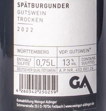 403 001 24 B Aldinger, Spätburgunder
