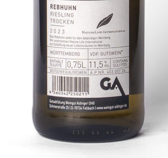 403 007 23 B Aldinger, Rebhuhn Riesling