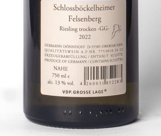 7753010 24 23 B Dönnhoff, Schlossböckelheimer Felsenberg Riesling GG