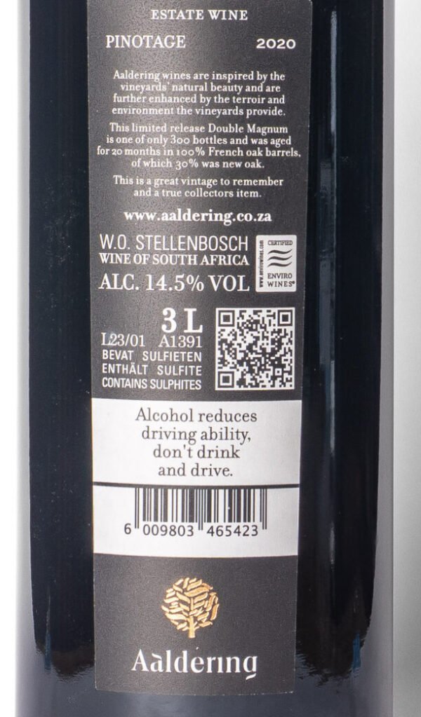 PT20JERO B Aaldering, Pinotage Doble Magnum