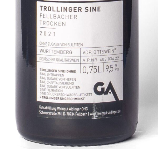 Aldinger, Sine Trollinger Ortswein Contra Aldinger, Sine Trollinger