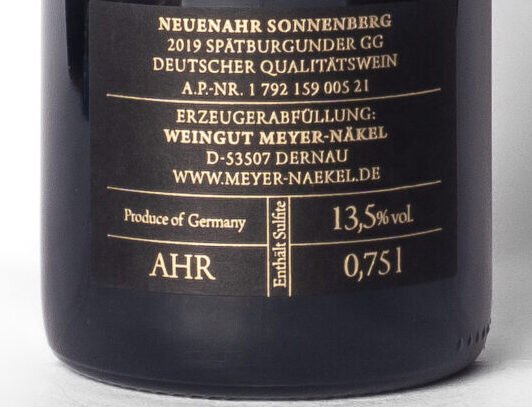 Meyer-Näkel, Neuenahr Sonnenberg Spätburgunder GG Contra Meyer-Näkel, Sonnenberg GG