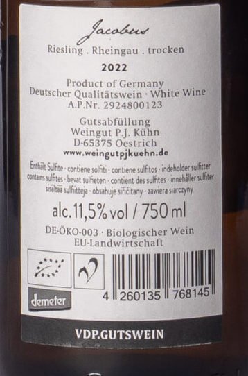 P. J. Kühn, Jacobus Riesling Trocken Contra P. J. Kühn, Jacobus Riesling Trocken