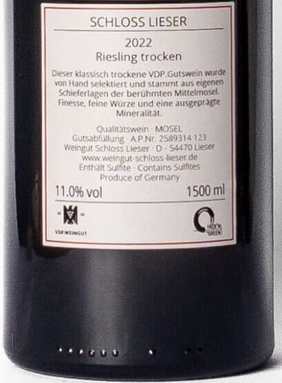 Schloss Lieser, Riesling Trocken Magnum